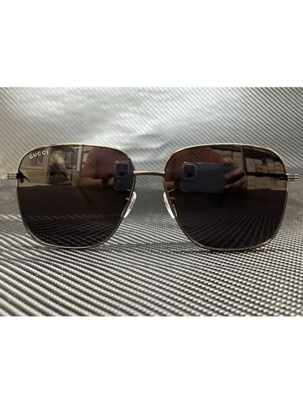 New Gucci Men  Ruthenium Sunglasses  60- 14- 150